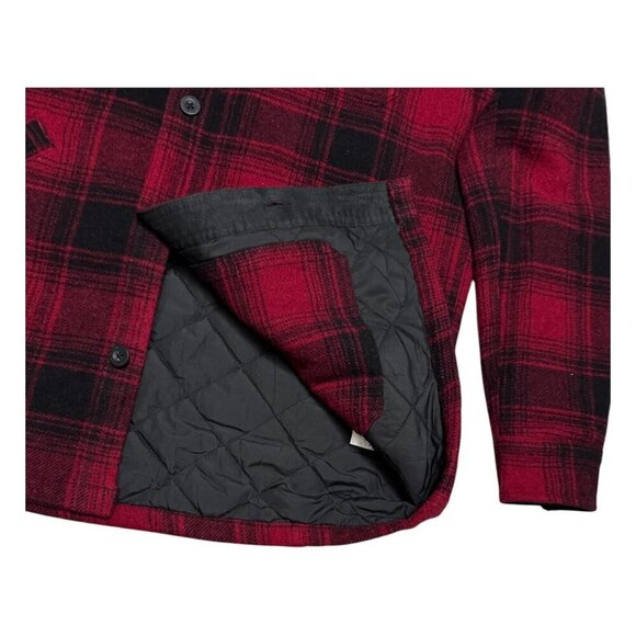 WOLVERINE Plaid Wool Red Quilted Winter Outdoor Work Jacket Shacket Mens Small - Picture 7 of 7
